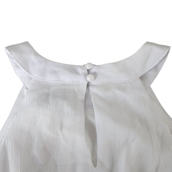 Grace Karin Girls White Sleeveless Tiered Maxi Dress Size 10Y Chiffon Backless - Picture 7 of 10